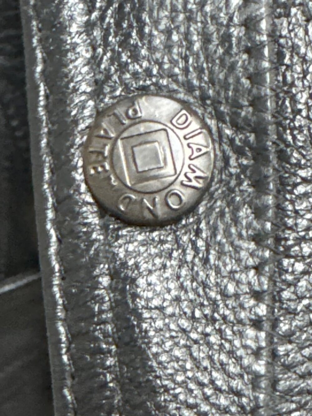 Diamond Plate Buffalo Leather Vest With Side Laces & Snap Buttons - Picture 3 of 8